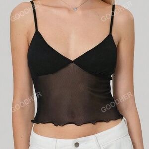 Black Mesh Tank Top